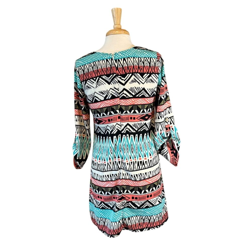 Candy Rose Geometric Patterned Dress Multicolor Medium - Picture 2 of 4